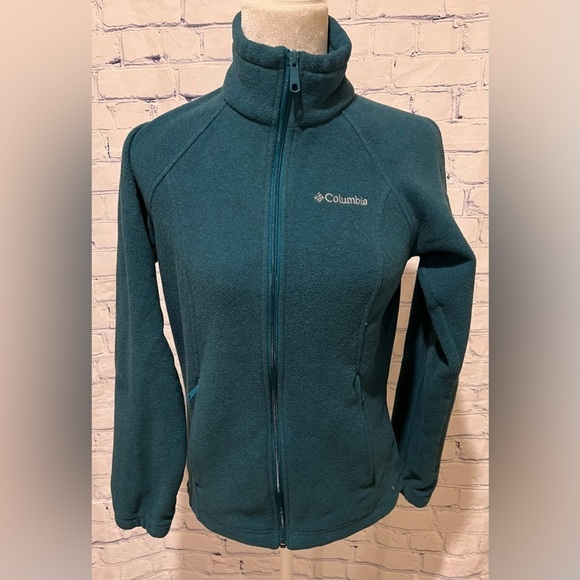Columbia Women's Sz Small Full Zip Fleece Turquoise Zip jacket - Picture 1 of 7